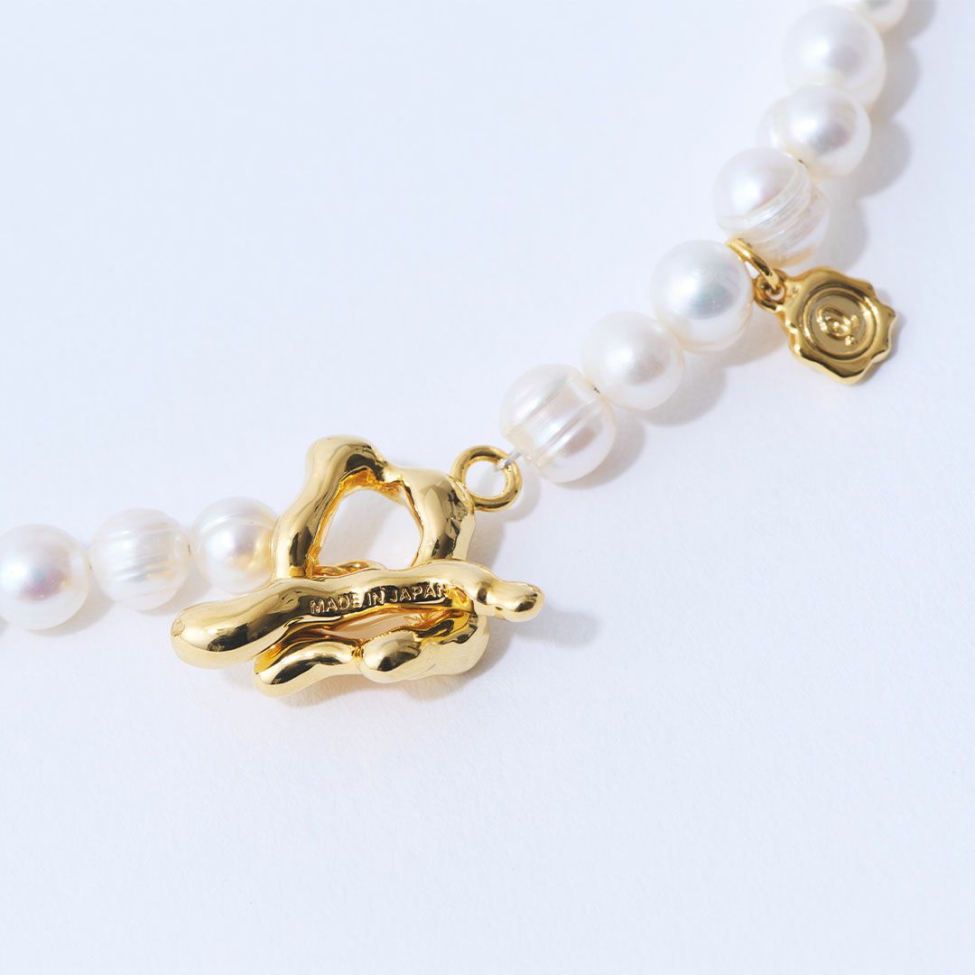 天然石ジュエリー　バロック淡水パール　ペンギン　ネックレス