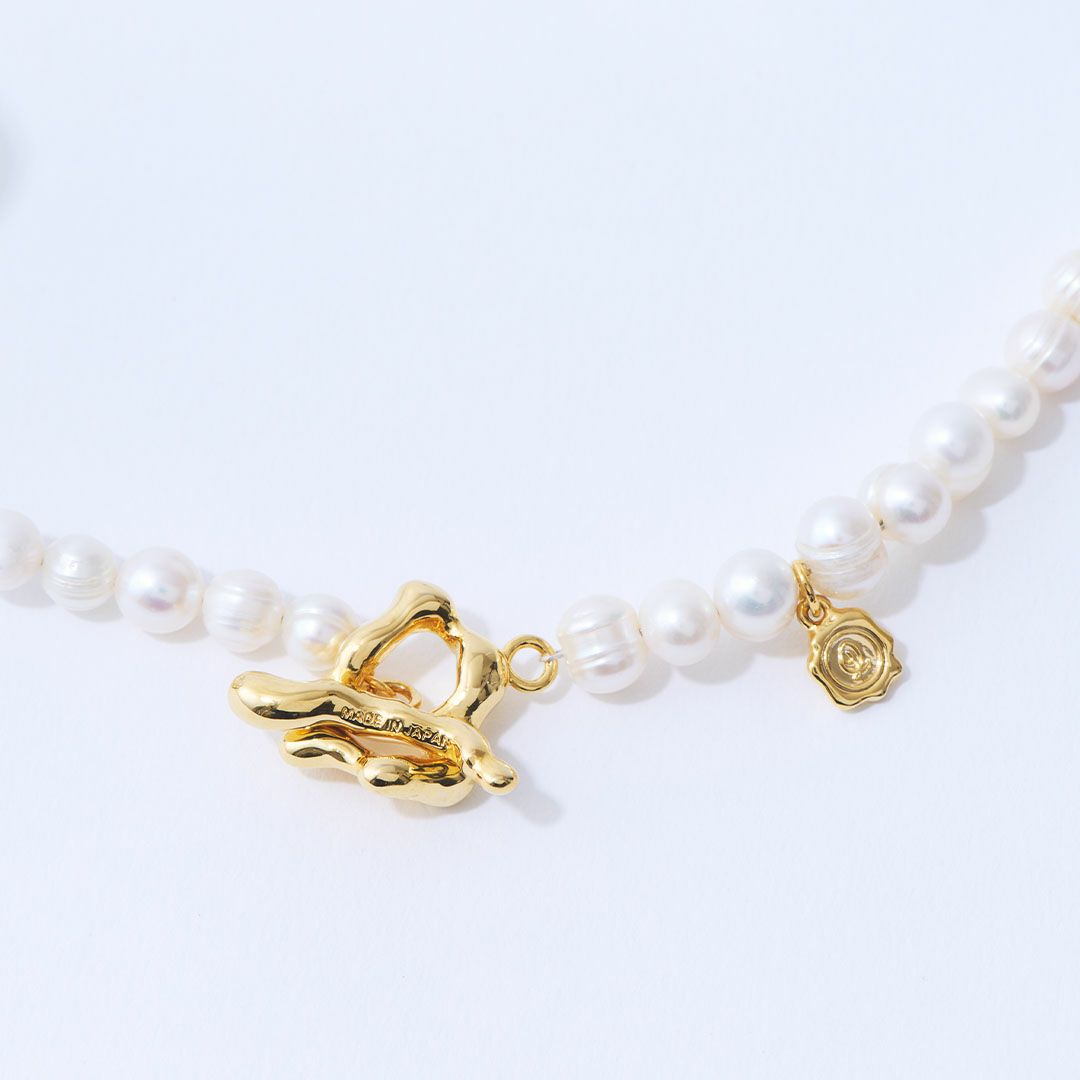 天然石ジュエリー　バロック淡水パール　ペンギン　ネックレス