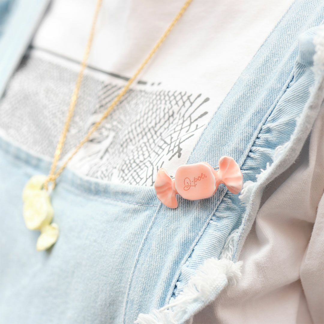 ミルキーキャンディー ブローチ オレンジ