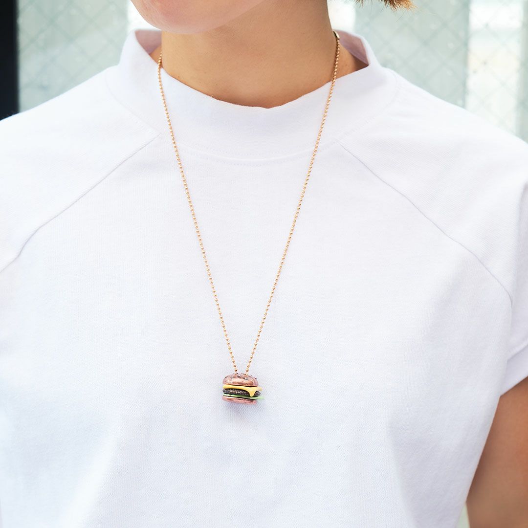 ハンバーガー バンズ　チャーム ブラウン