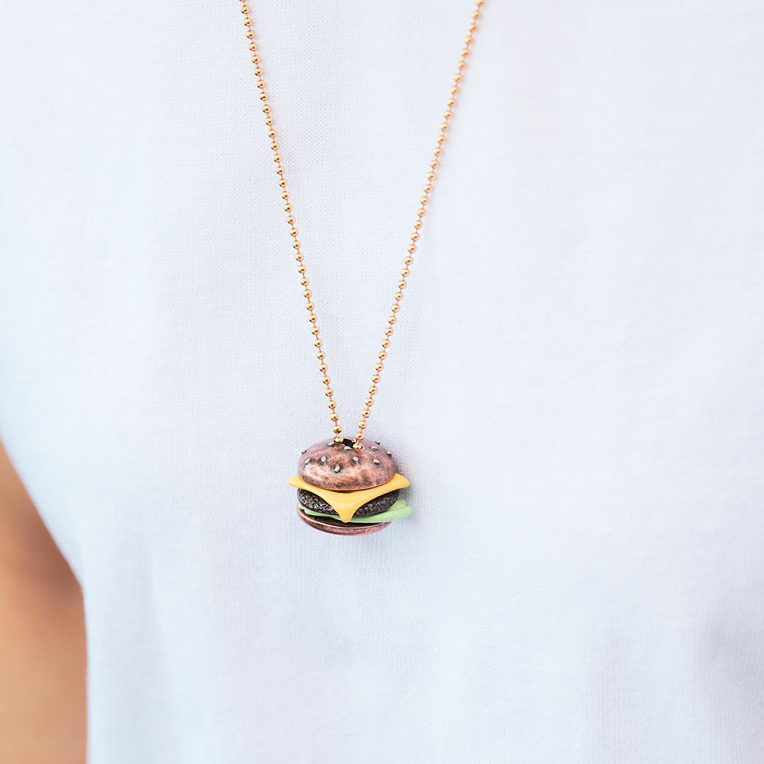 ハンバーガー バンズ　チャーム ブラウン