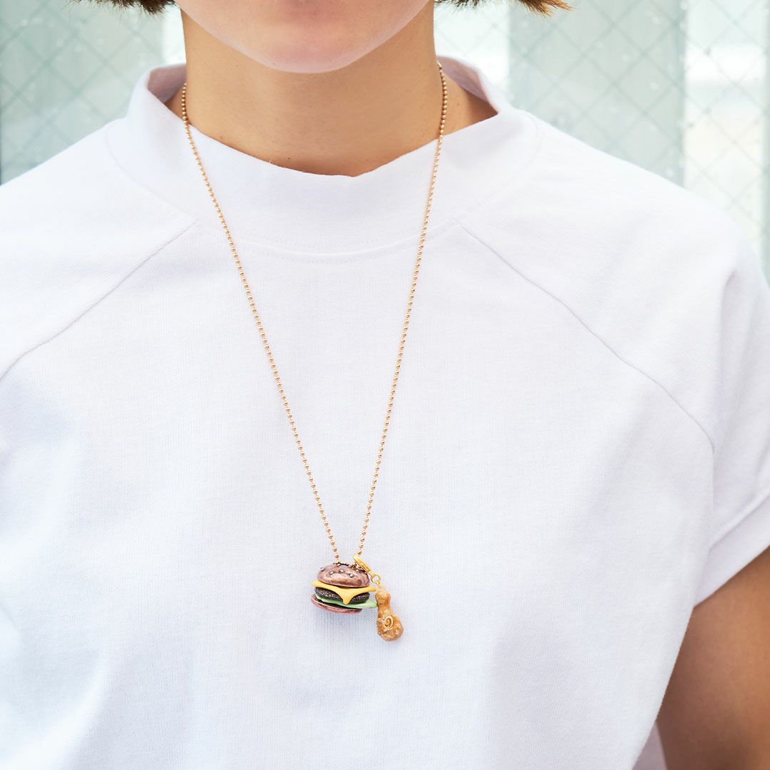 ハンバーガー バンズ　チャーム ブラウン