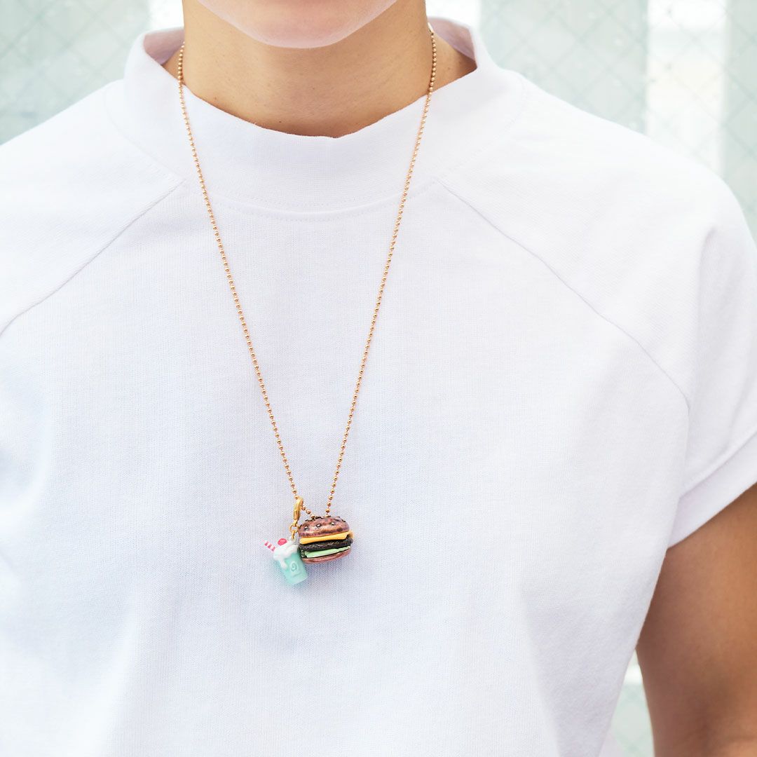 ハンバーガー バンズ　チャーム ブラウン