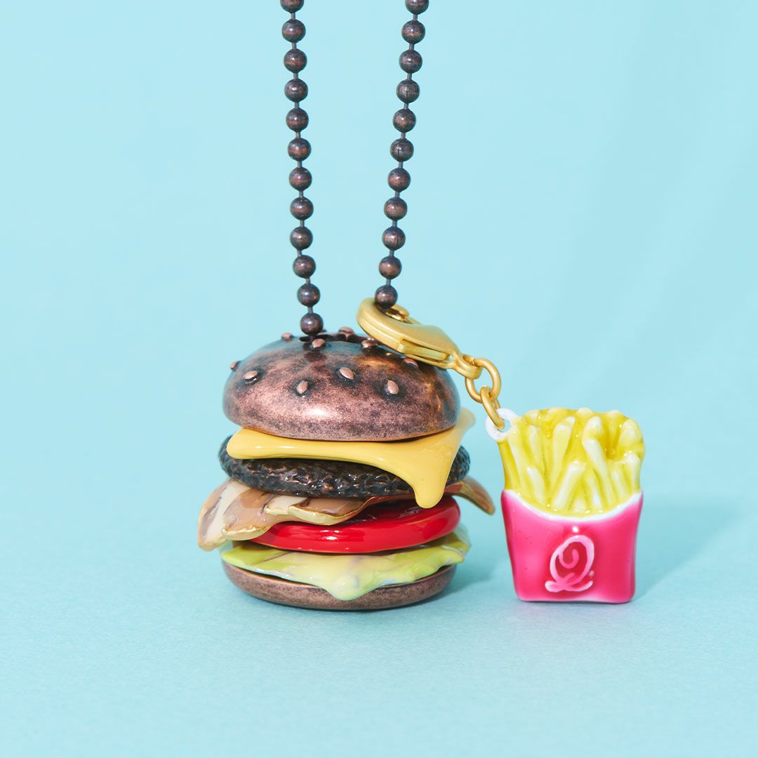 ハンバーガー バンズ　チャーム ブラウン