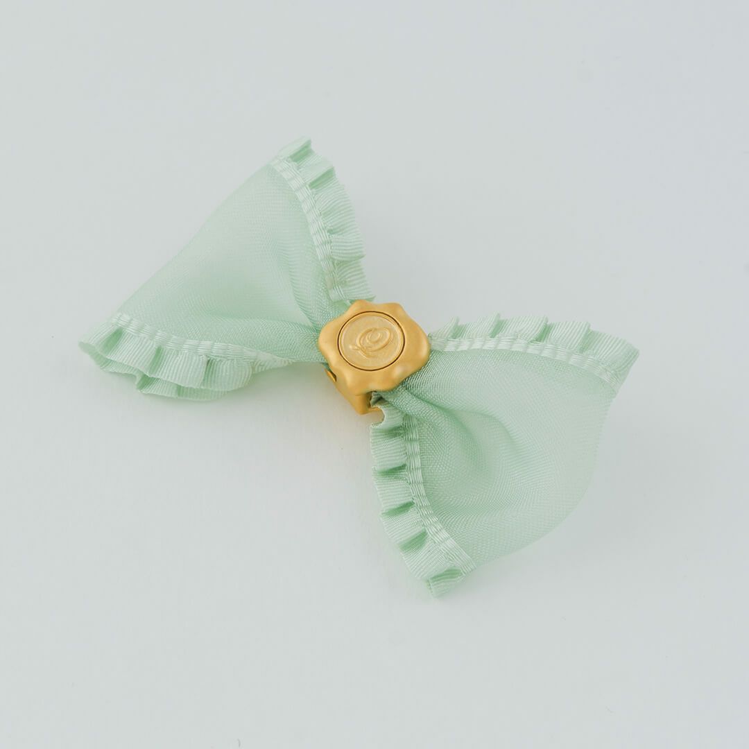 フリルオーガンジー リボンチャーム グリーン