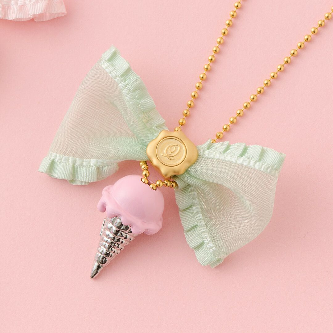 フリルオーガンジー リボンチャーム グリーン