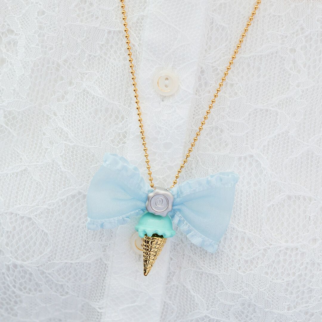 フリルオーガンジー リボンチャーム ブルー