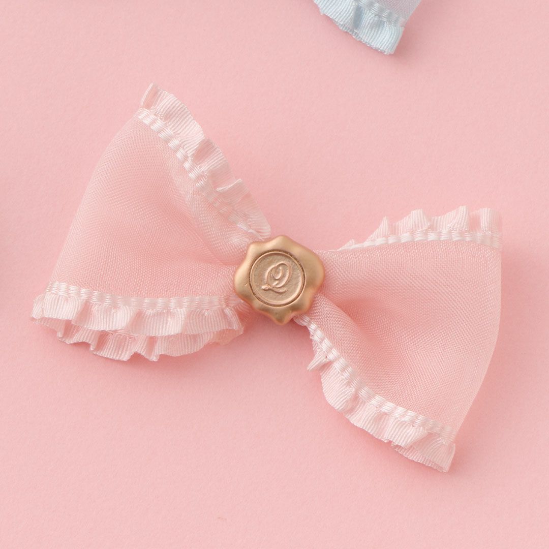 フリルオーガンジー リボンチャーム ピンク