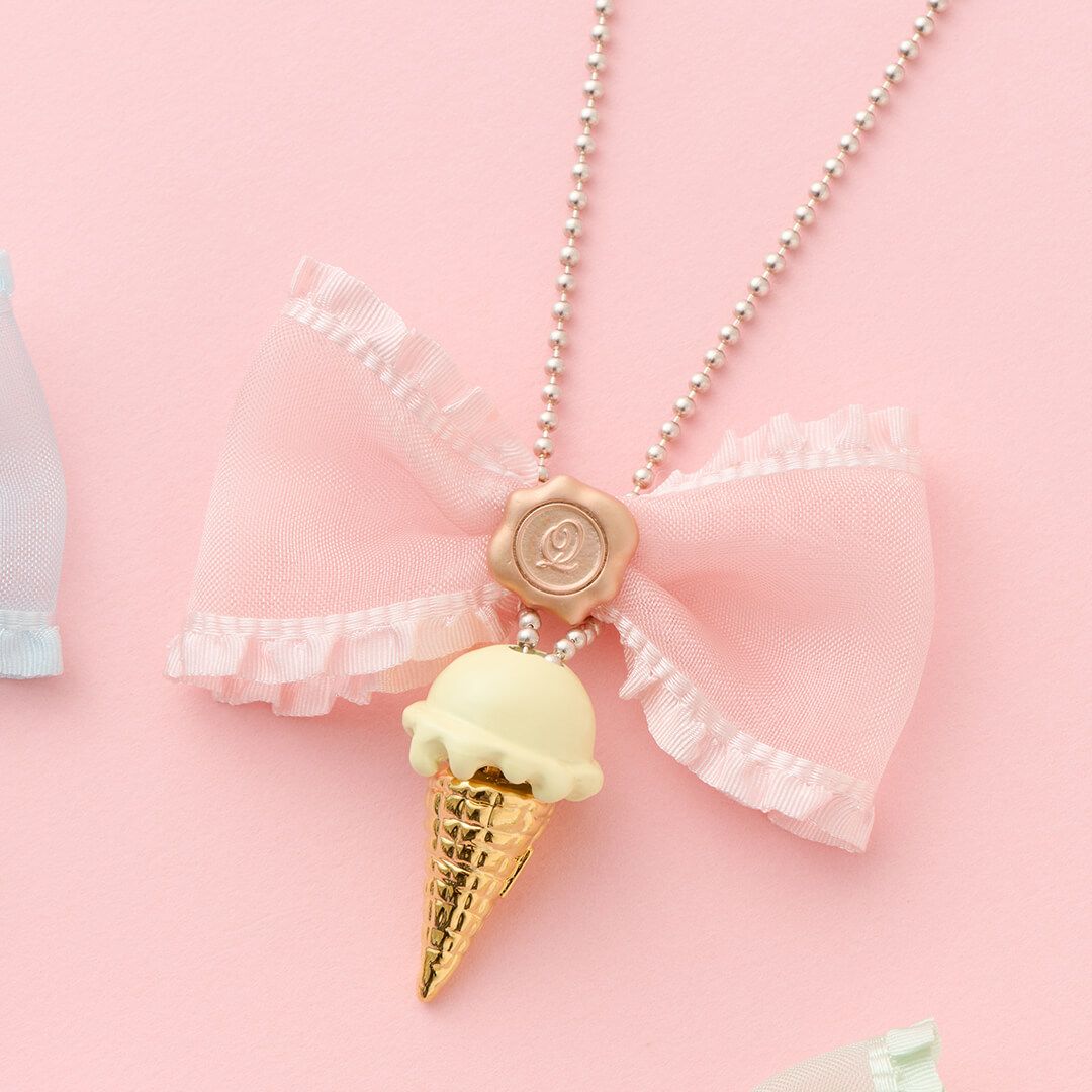 フリルオーガンジー リボンチャーム ピンク