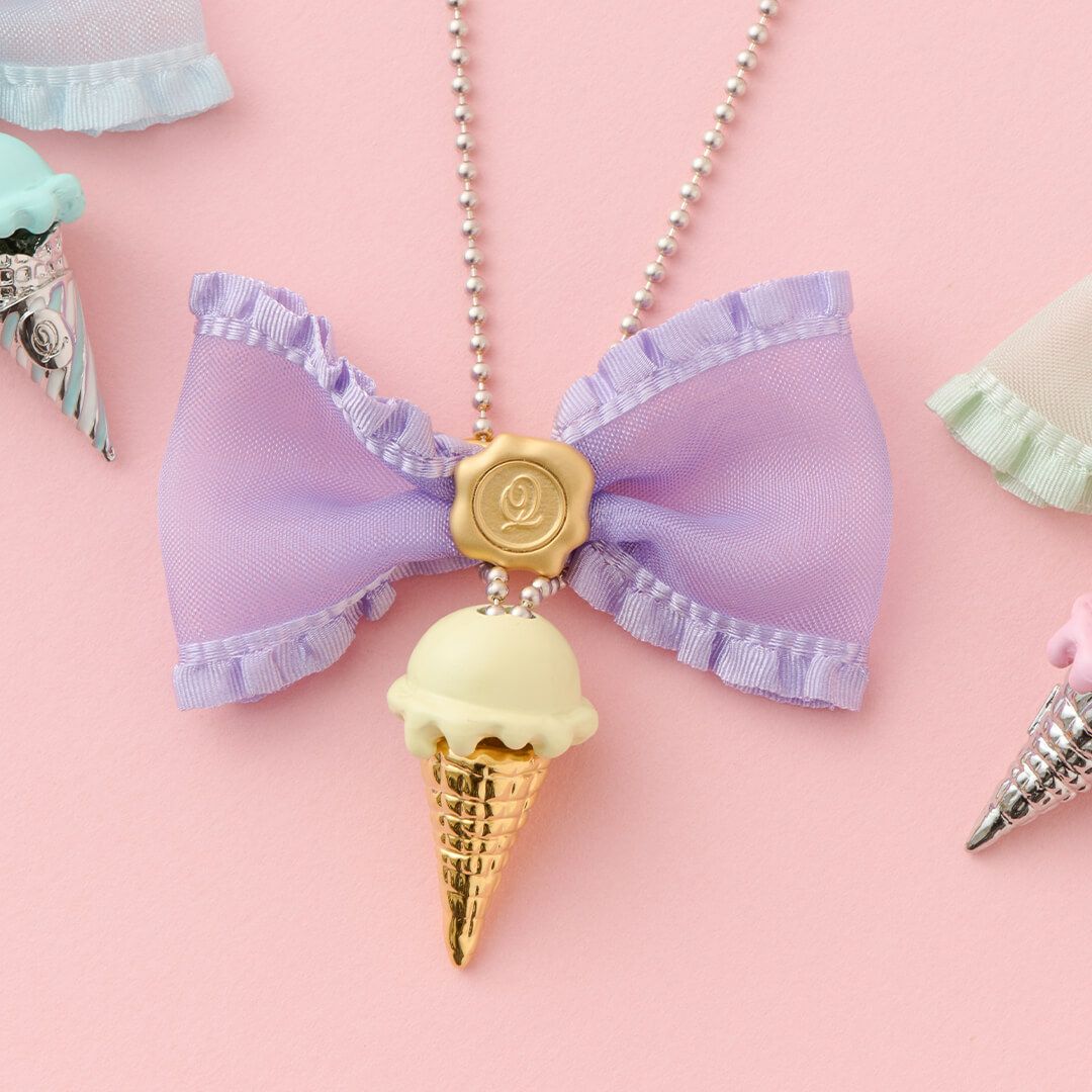 フリルオーガンジー リボンチャーム パープル