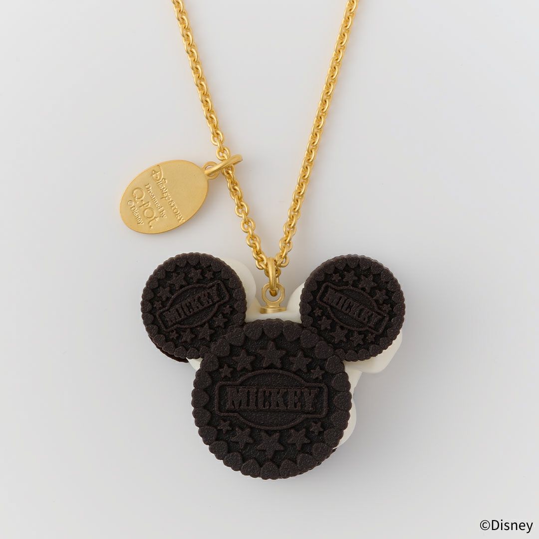 ミッキーマウス/クリームサンド ココア クッキー ネックレス | Q-pot