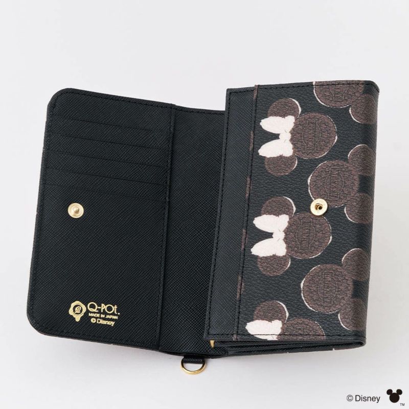 ☆Disney☆ ミッキー かぼちゃ 紅葉 耳付き ミニ財布 Disney 財布 三つ折り財布 レディース ミニ財布 本革 レザー
