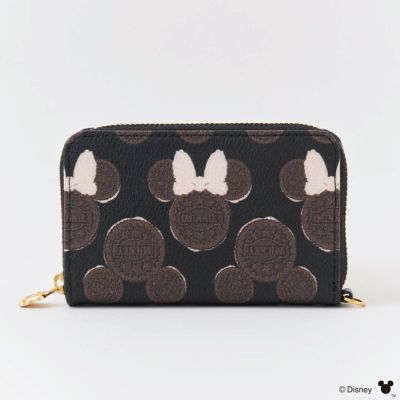 ミッキー&ミニー クリームサンド ココアクッキー コンパクト ラウンドファスナー ウォレット（財布）