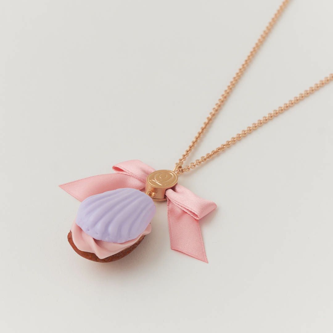 バレエコア リボン　パープル　ネックレス