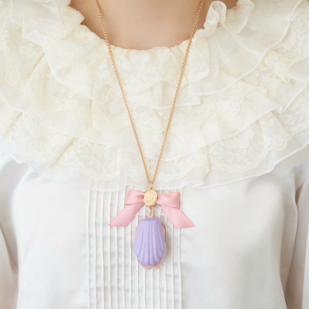 バレエコア リボン　パープル　ネックレス