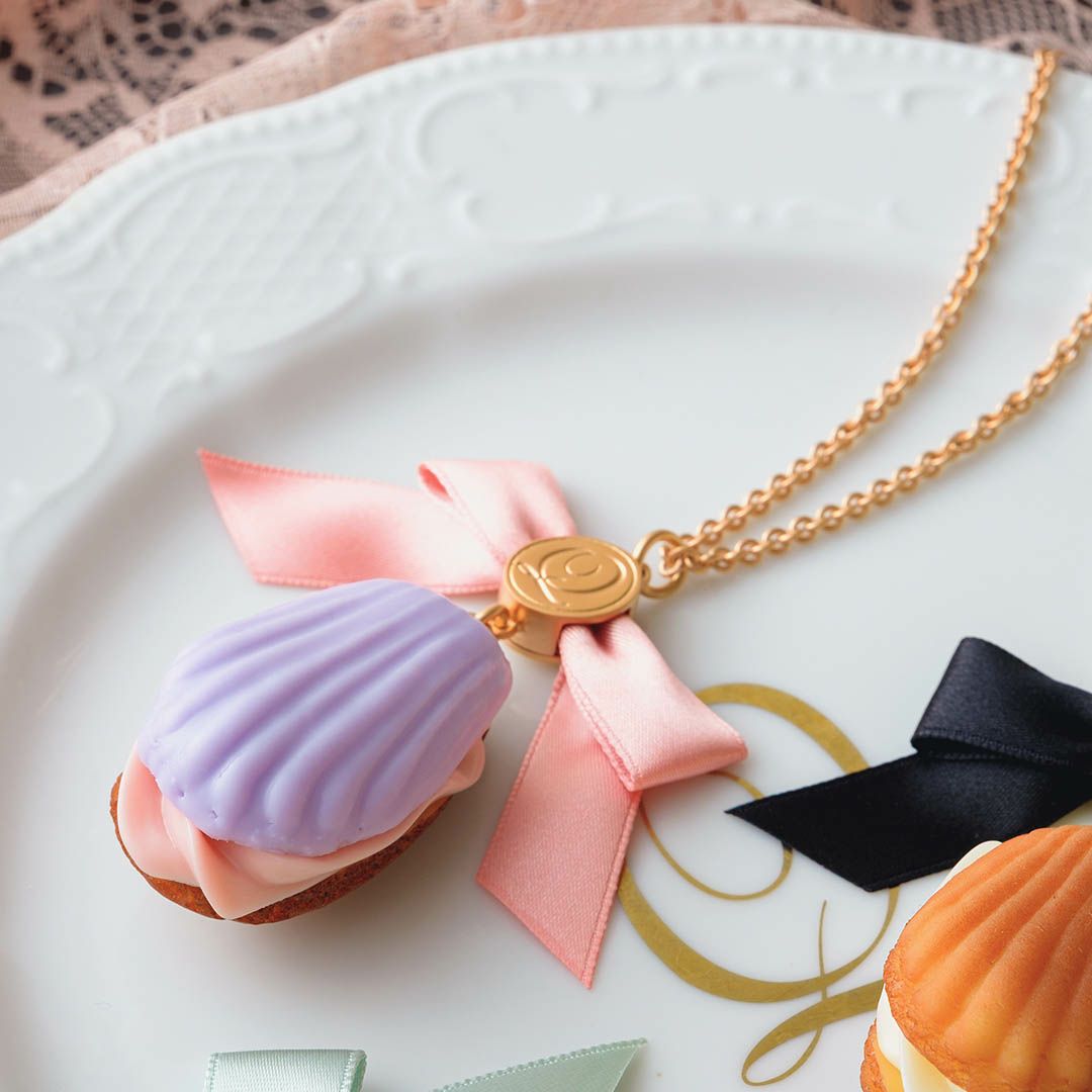 バレエコア リボン　パープル　ネックレス