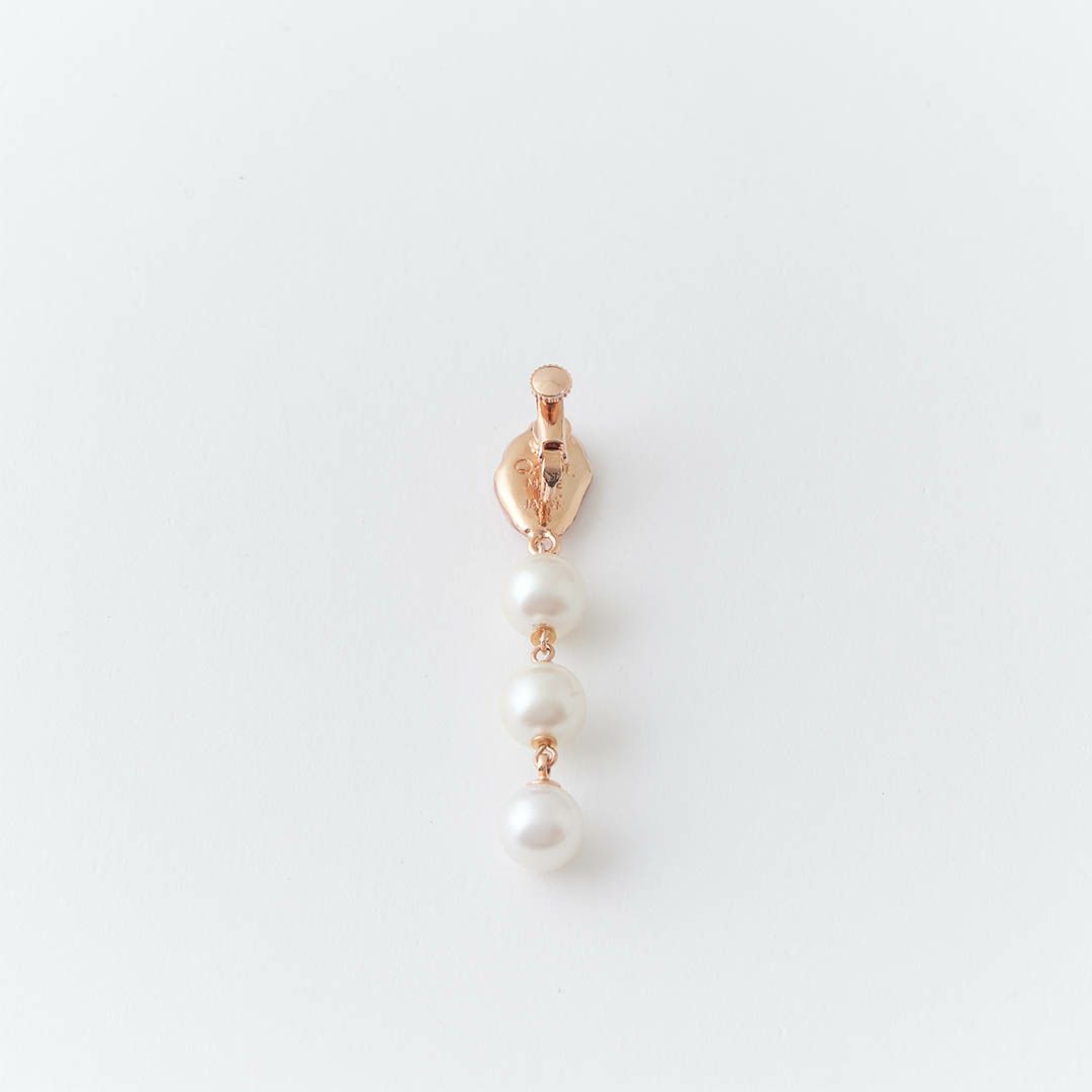 バレエコア パール ホワイト シェル イヤリング