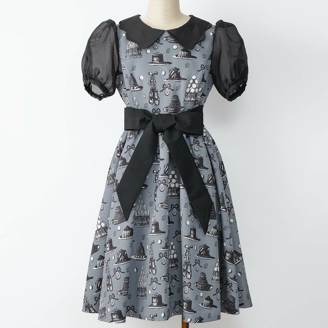 バレエコア　グレー　ワンピース