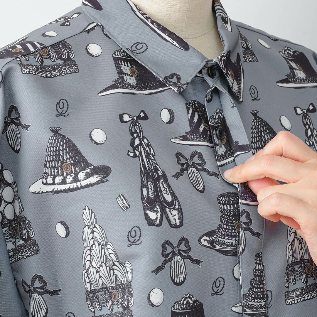 バレエコア　グレー　シャツ