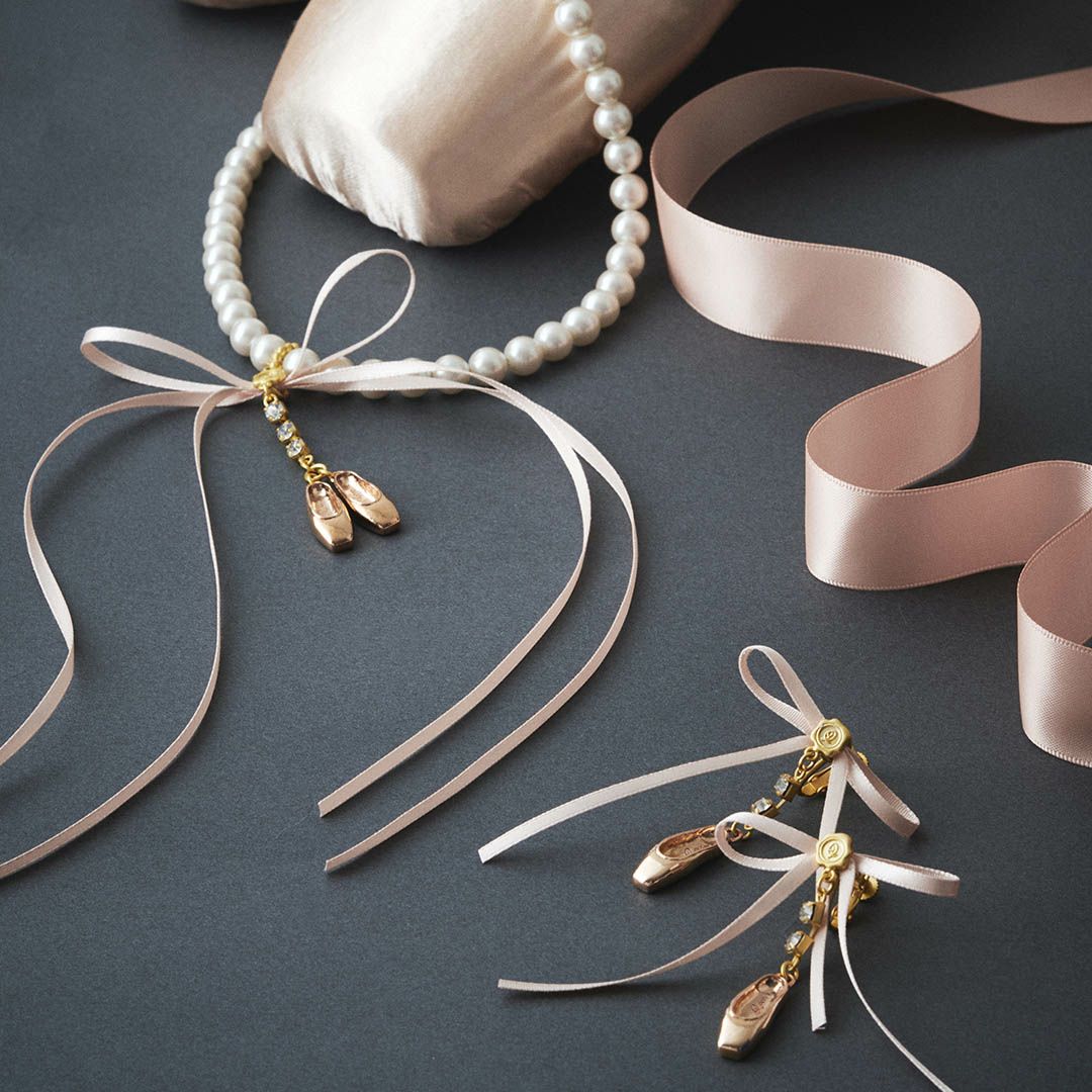 バレエコア　リボン　ピアス