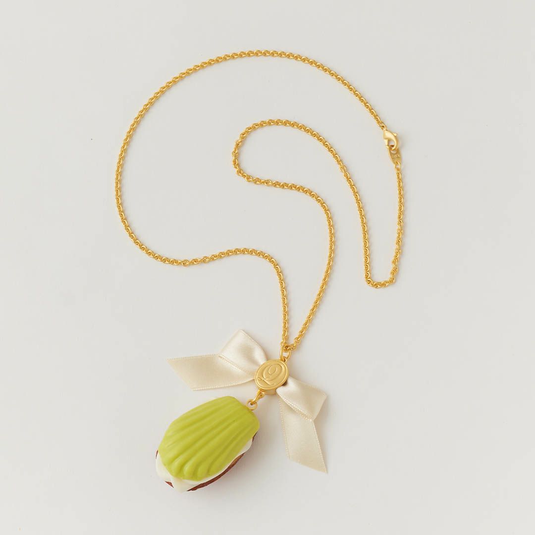 バレエコア リボン　グリーン　ネックレス