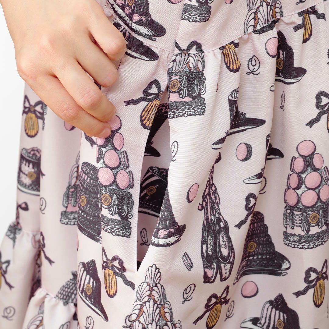 バレエコア　ピンク　シャツワンピース