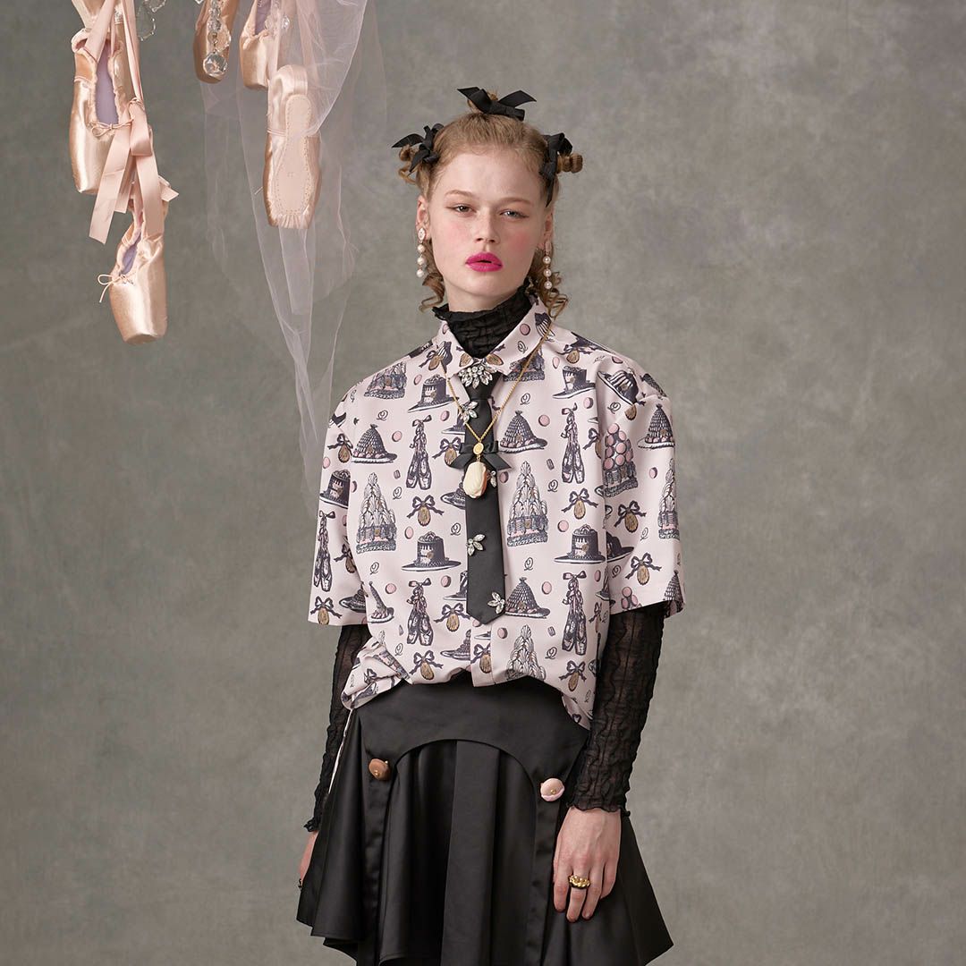 バレエコア　ピンク　シャツ