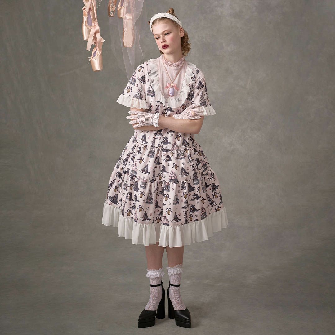 バレエコア　ピンク　ワンピース