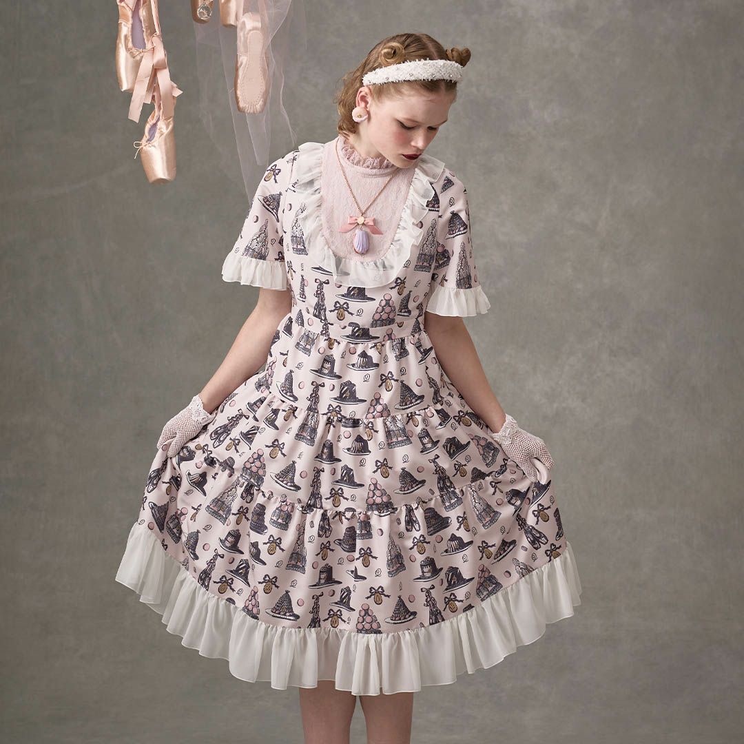 バレエコア　ピンク　ワンピース