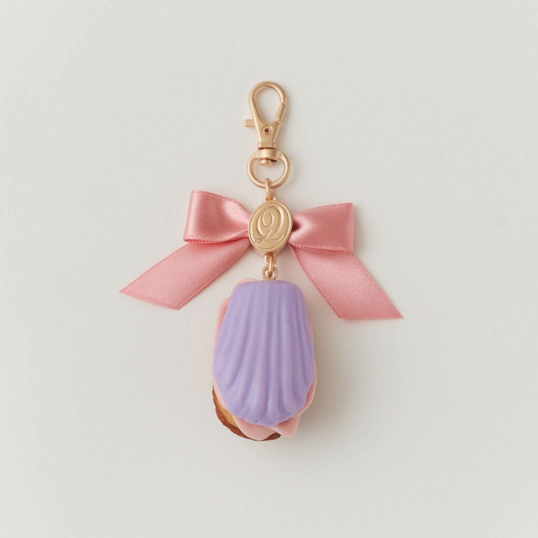 バレエコア リボン　パープル　バッグチャーム