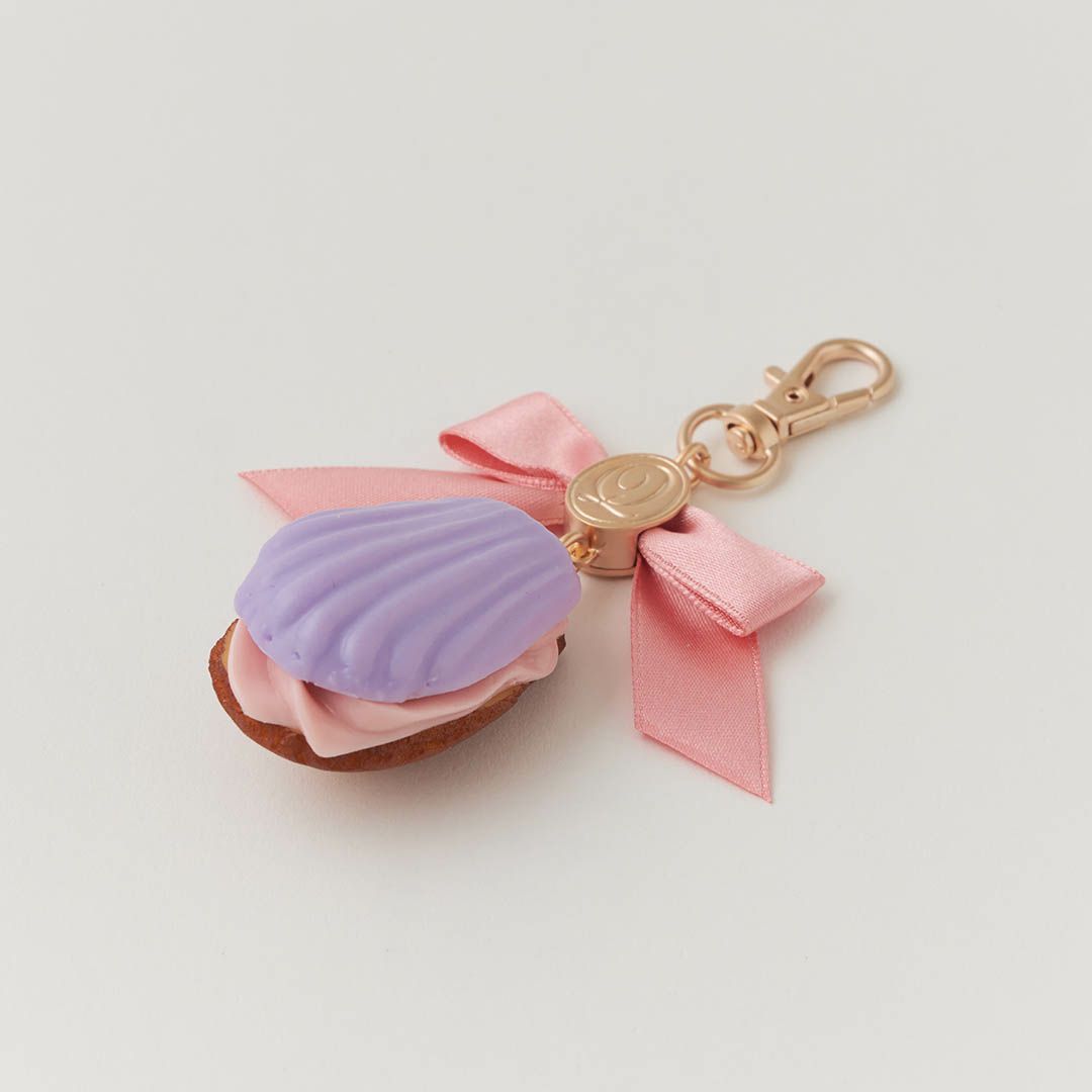 バレエコア リボン　パープル　バッグチャーム