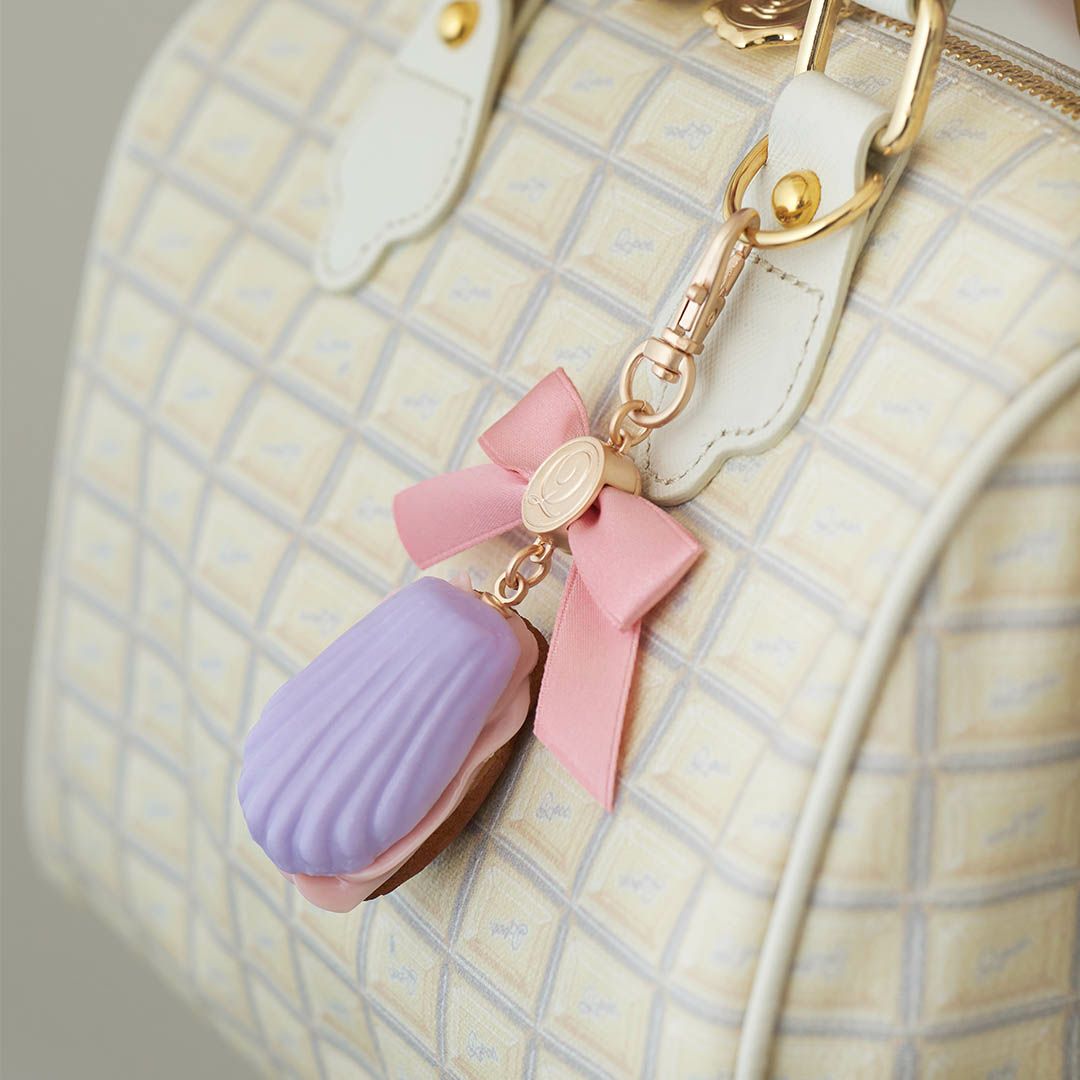 バレエコア リボン　パープル　バッグチャーム