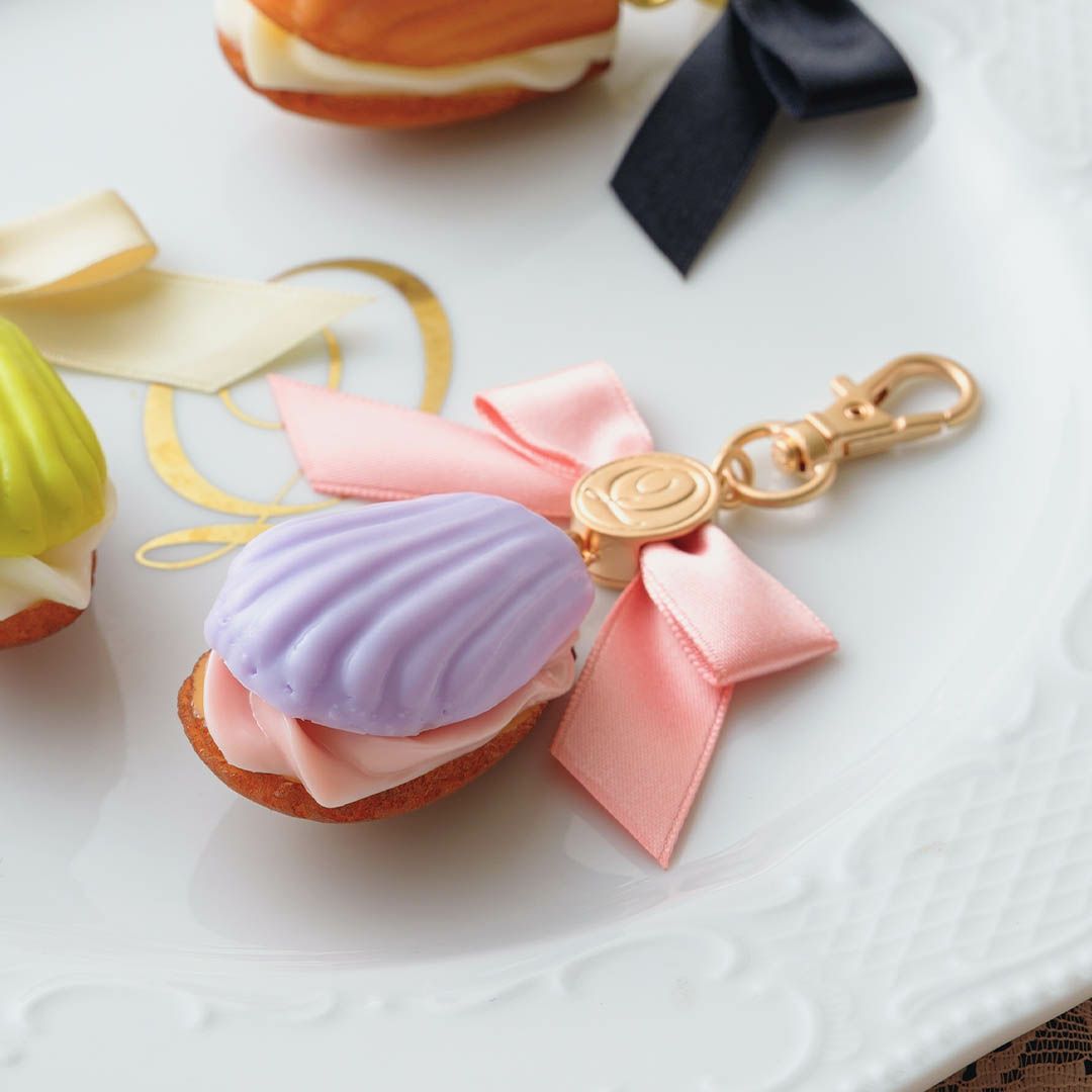 バレエコア リボン　パープル　バッグチャーム