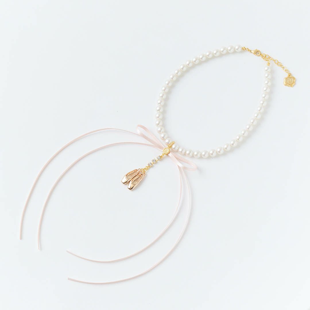 バレエコア　パール　リボン　ネックレス