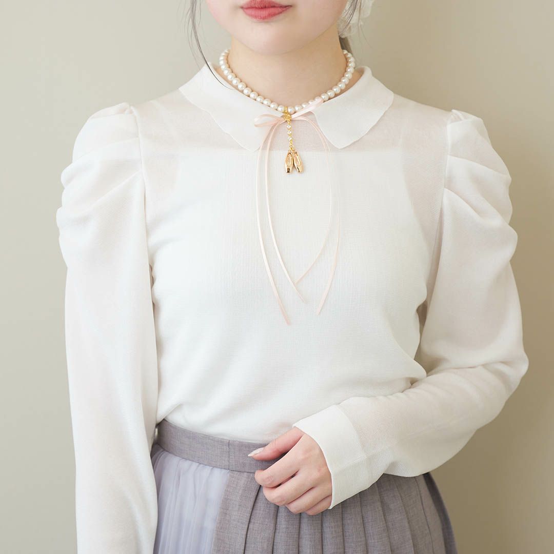 バレエコア　パール　リボン　ネックレス