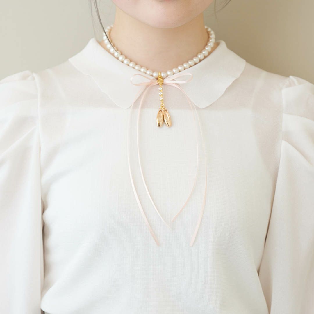 バレエコア　パール　リボン　ネックレス