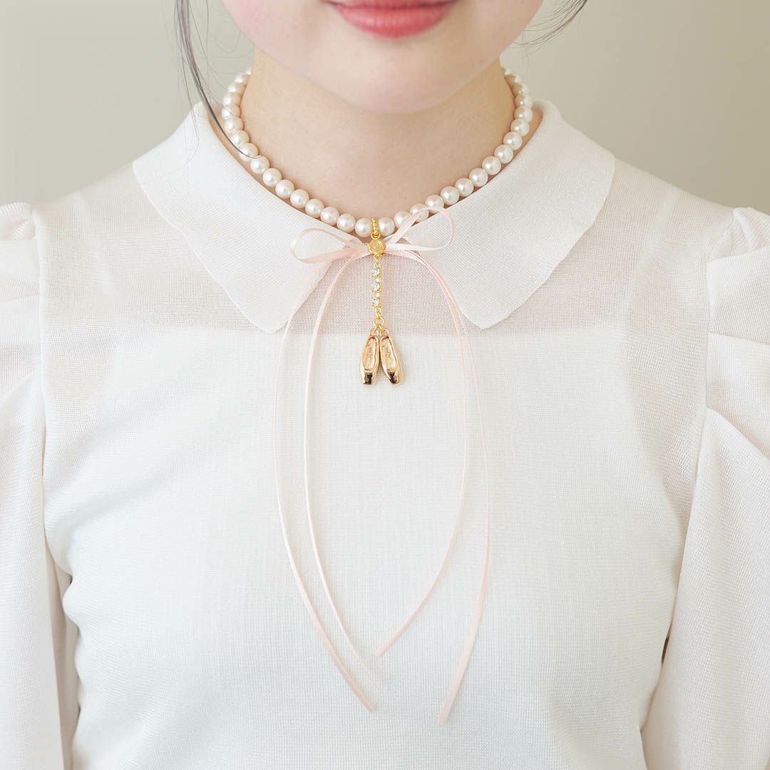 バレエコア　パール　リボン　ネックレス