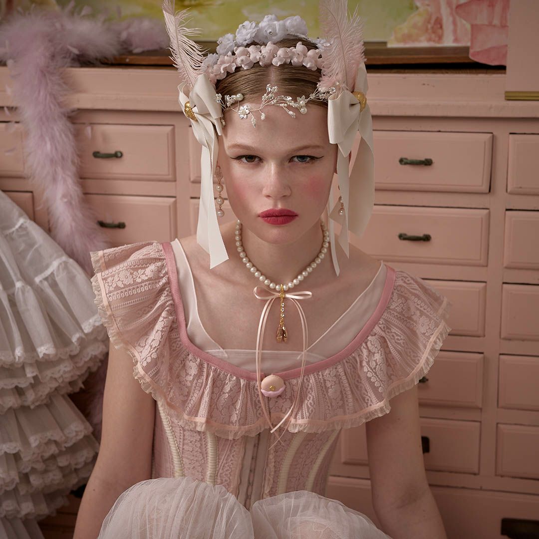 バレエコア　パール　リボン　ネックレス