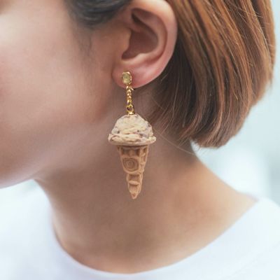 ミニダブルチョコレート アイスクリーム イヤリング